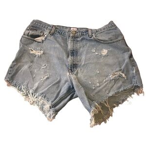 Calvin Klein easy fit DIY high waisted denim cutoffs shorts